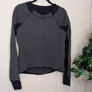 Lululemon Fleet Street Pullover Black and White Stripe Size Small